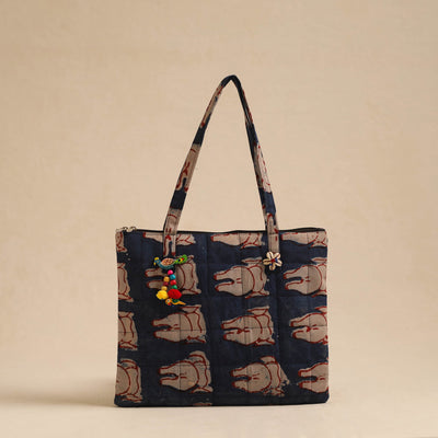 Blue - Handcrafted Quilted Cotton Hand Bag 98