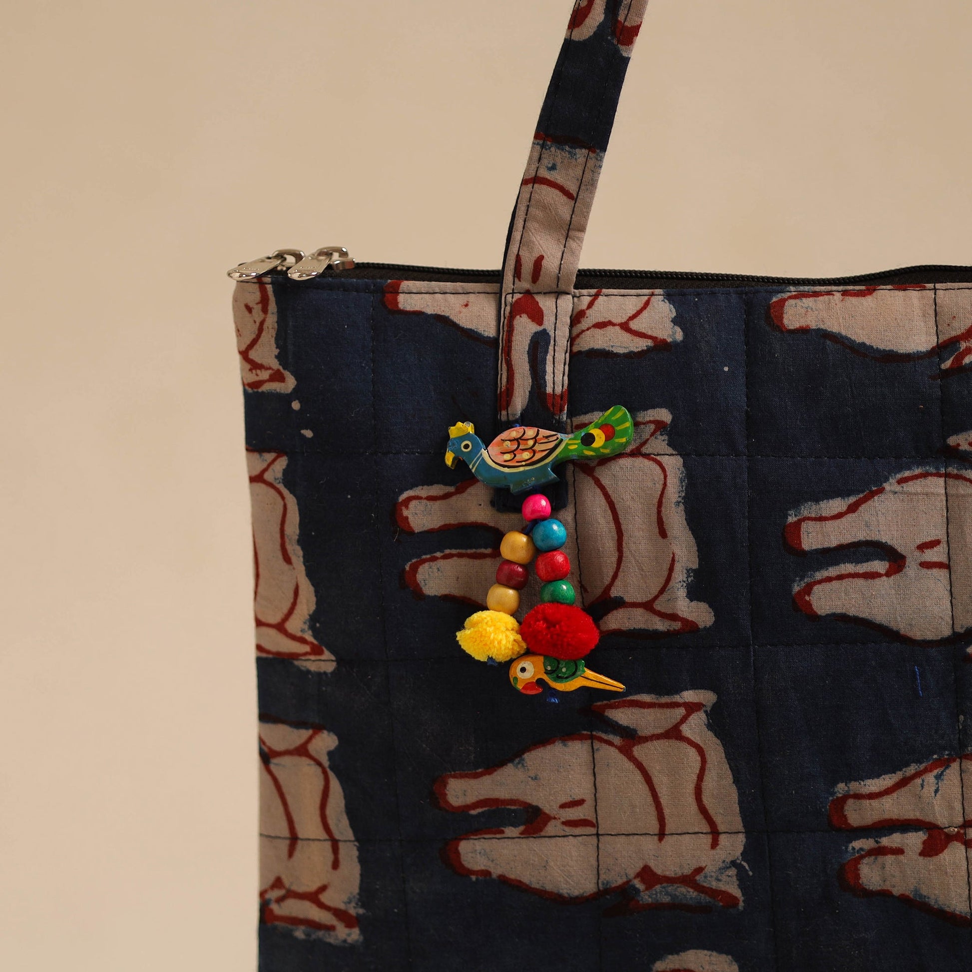 Blue - Handcrafted Quilted Cotton Hand Bag 98