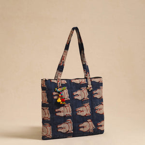Blue - Handcrafted Quilted Cotton Hand Bag 98