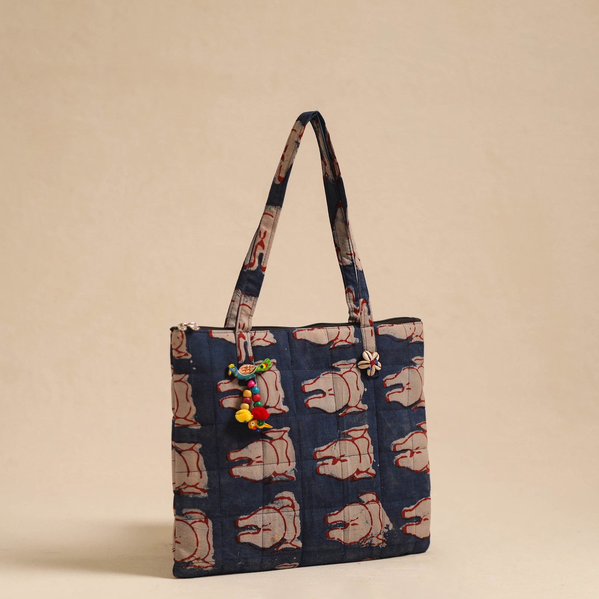 Blue - Handcrafted Quilted Cotton Hand Bag 98