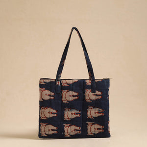 Blue - Handcrafted Quilted Cotton Hand Bag 98