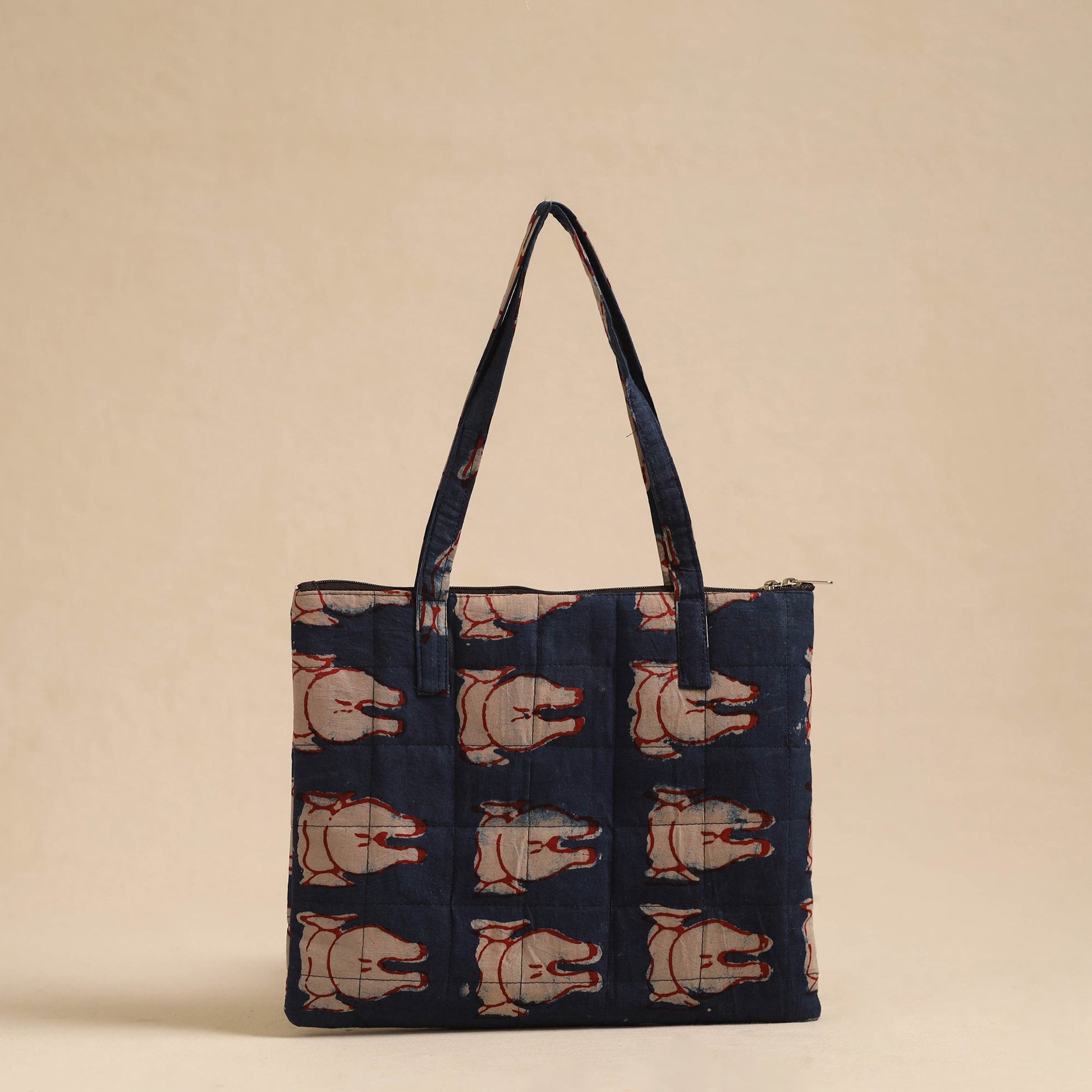 Blue - Handcrafted Quilted Cotton Hand Bag 98