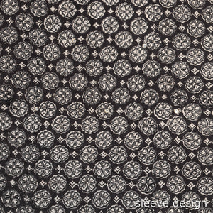Black - Bead Work Embroidery Ajrakh Block Printed Cotton Kurta Material - 2.5 meter