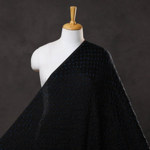 Black - Kutch Tie & Dye Modal Silk Bandhani Fabric 01