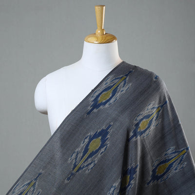 Grey - Handloom Cotton Central Asian Pochampally Ikat Fabric 04