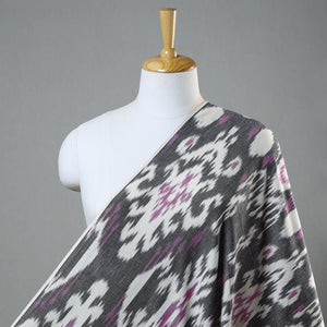 Grey - Handloom Cotton Central Asian Pochampally Ikat Fabric 07