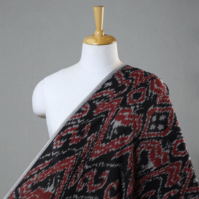 Black - Handloom Cotton Central Asian Pochampally Ikat Fabric 10