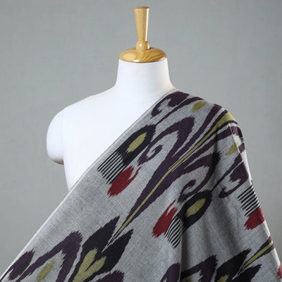 Grey - Handloom Cotton Central Asian Pochampally Ikat Fabric 08