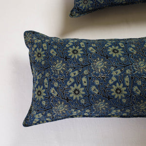 Blue - Ajrakh Block Print Pillow Cover (Set of 2) 04