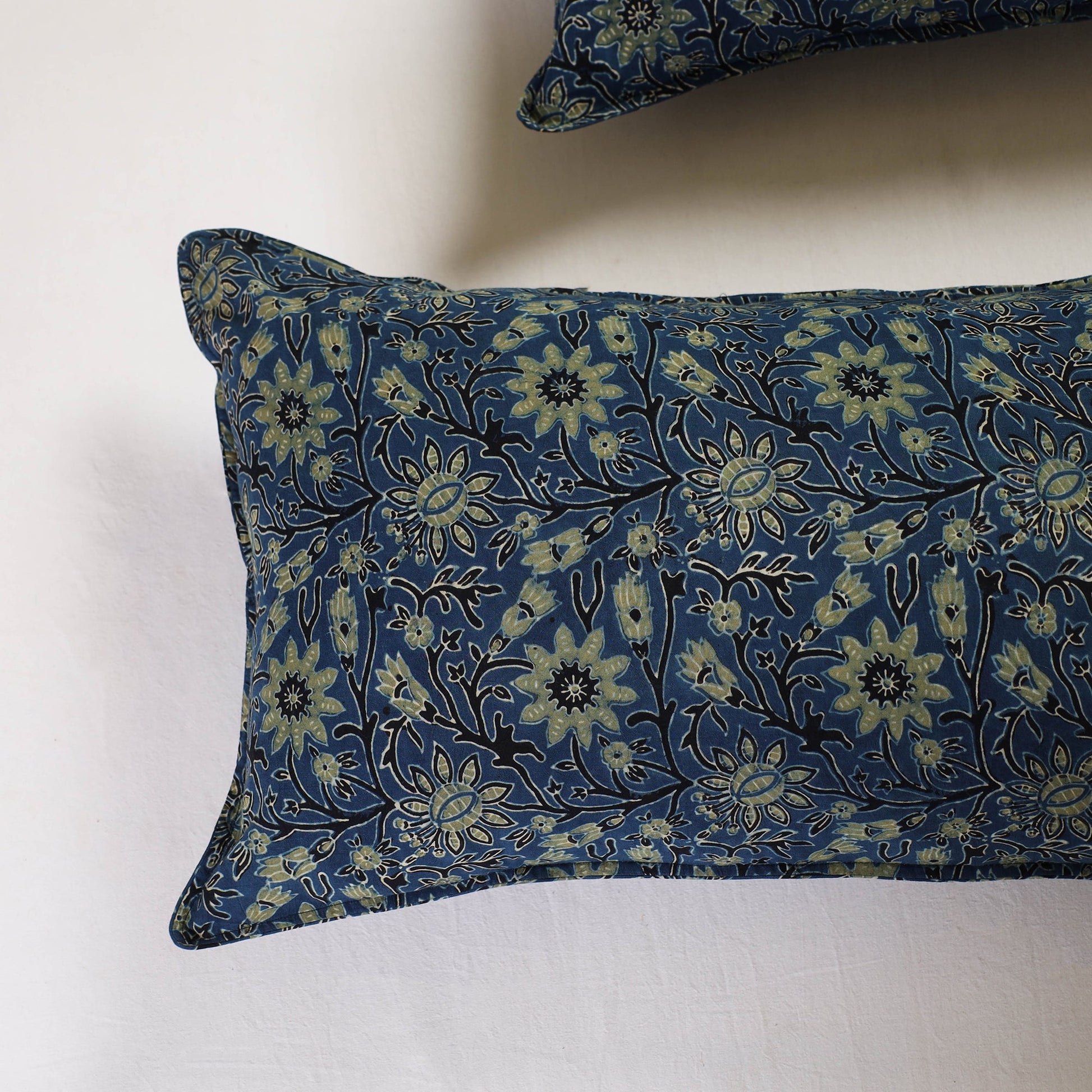 Blue - Ajrakh Block Print Pillow Cover (Set of 2) 04