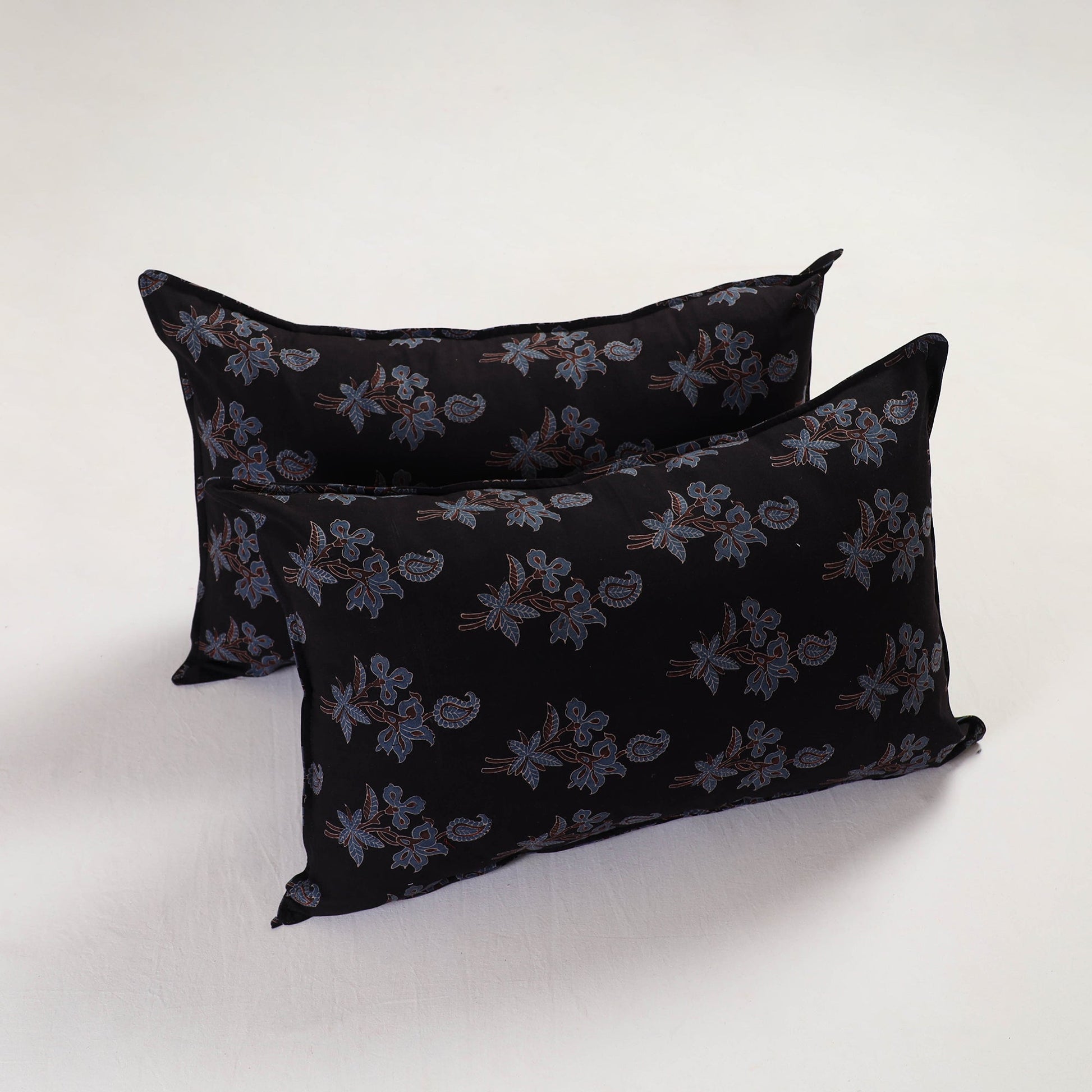 Black - Ajrakh Block Print Pillow Cover (Set of 2) 05