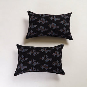 Black - Ajrakh Block Print Pillow Cover (Set of 2) 05