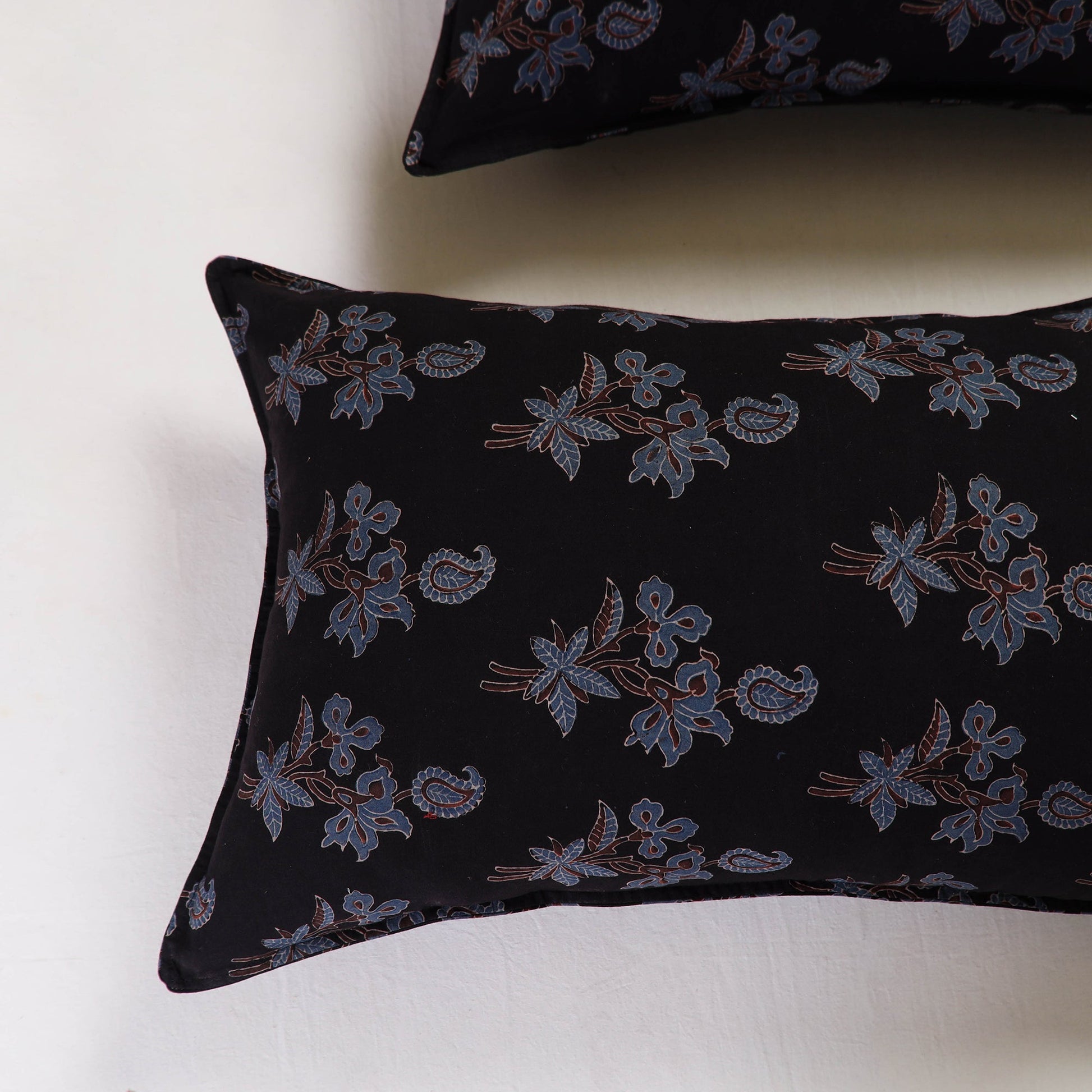 Black - Ajrakh Block Print Pillow Cover (Set of 2) 05