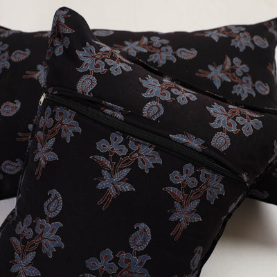 Black - Ajrakh Block Print Pillow Cover (Set of 2) 05