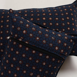 Blue - Ajrakh Block Print Pillow Cover (Set of 2) 06