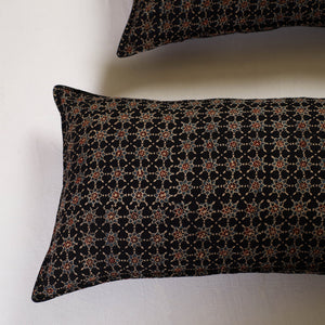 Black - Ajrakh Block Print Pillow Cover (Set of 2) 08