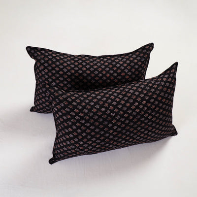 Black - Ajrakh Block Print Pillow Cover (Set of 2) 10