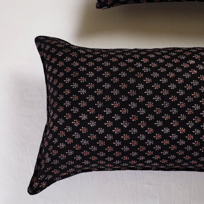 Black - Ajrakh Block Print Pillow Cover (Set of 2) 10