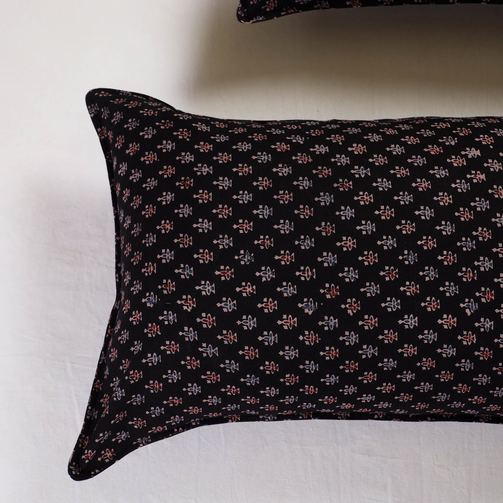 Black - Ajrakh Block Print Pillow Cover (Set of 2) 10