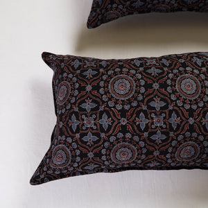 Black - Ajrakh Block Print Pillow Cover (Set of 2) 12