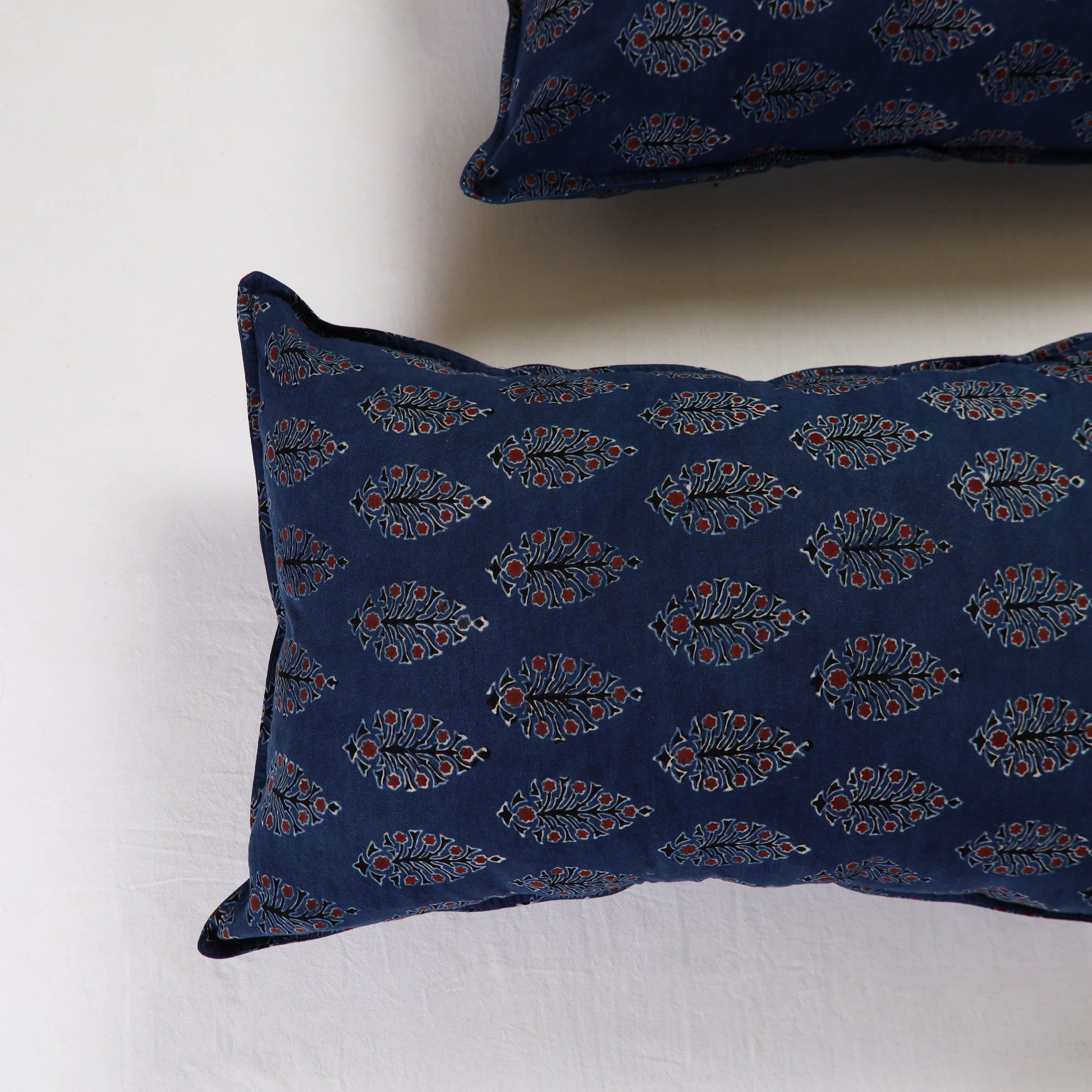 Blue - Ajrakh Block Print Pillow Cover (Set of 2) 13