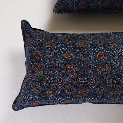Blue - Ajrakh Block Print Pillow Cover (Set of 2) 14