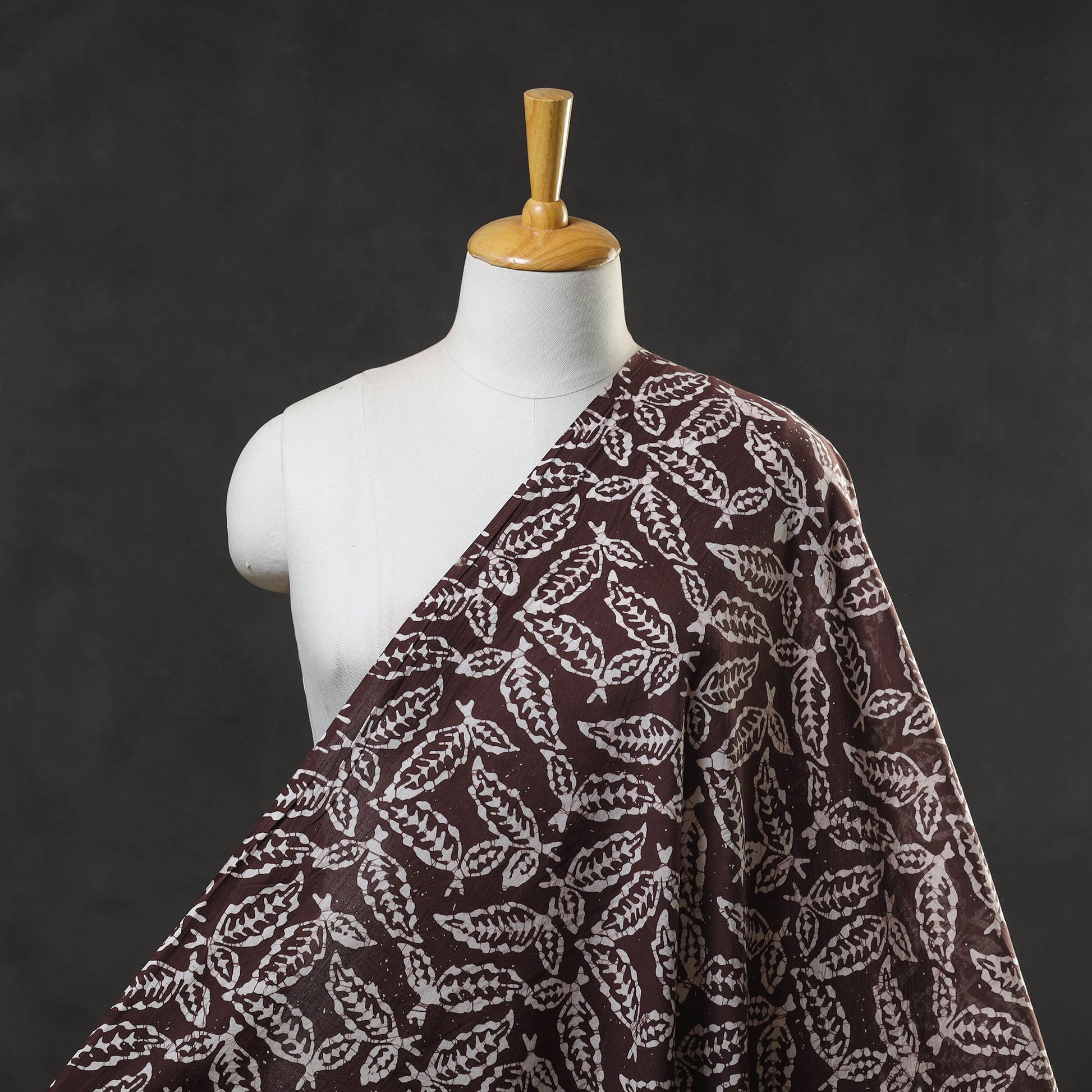 Brown - Hand Printed Cotton Batik Fabric 10