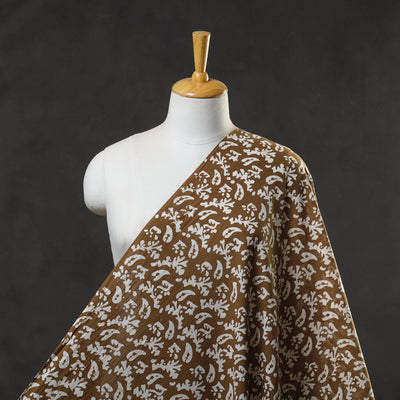 Brown - Hand Printed Cotton Batik Fabric 09