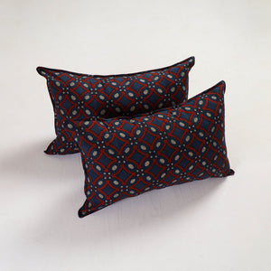 Blue - Ajrakh Block Print Pillow Cover (Set of 2) 17