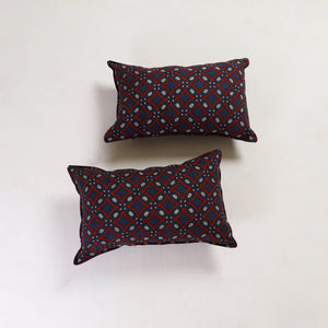 Blue - Ajrakh Block Print Pillow Cover (Set of 2) 17