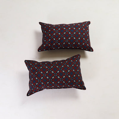 Blue - Ajrakh Block Print Pillow Cover (Set of 2) 17