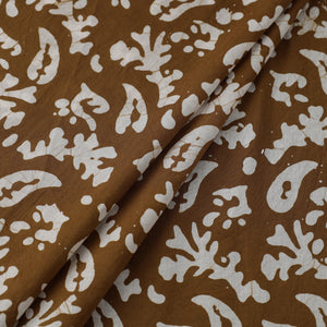 Brown - Hand Printed Cotton Batik Fabric 09