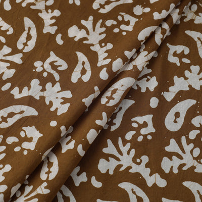 Brown - Hand Printed Cotton Batik Fabric 09