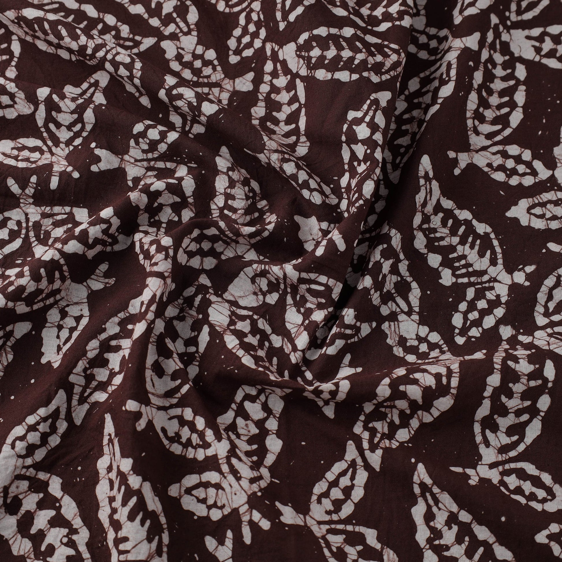 Brown - Hand Printed Cotton Batik Fabric 10