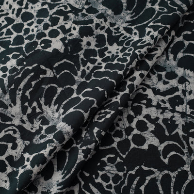 Black - Hand Printed Cotton Batik Fabric 15