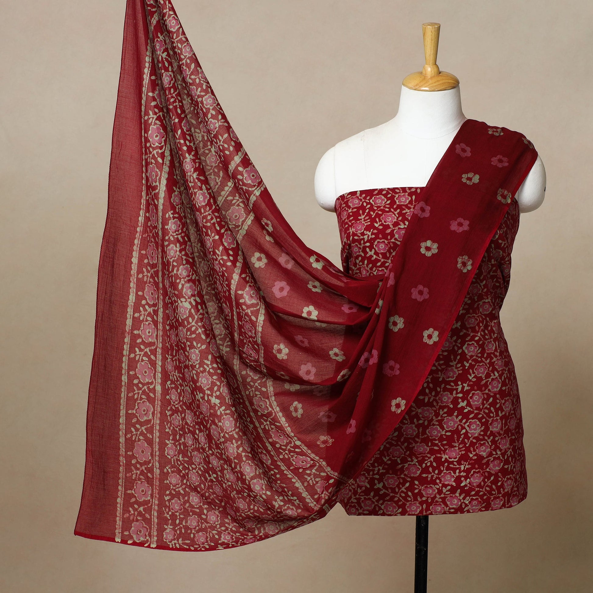 3pc Cotton Kutch Batik Print Dress Material 02