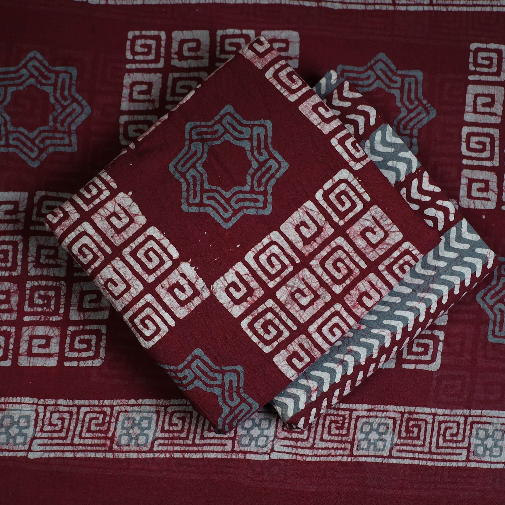3pc Cotton Kutch Batik Print Dress Material 03