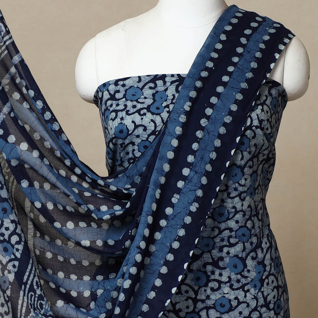 3pc Cotton Kutch Batik Print Dress Material 04