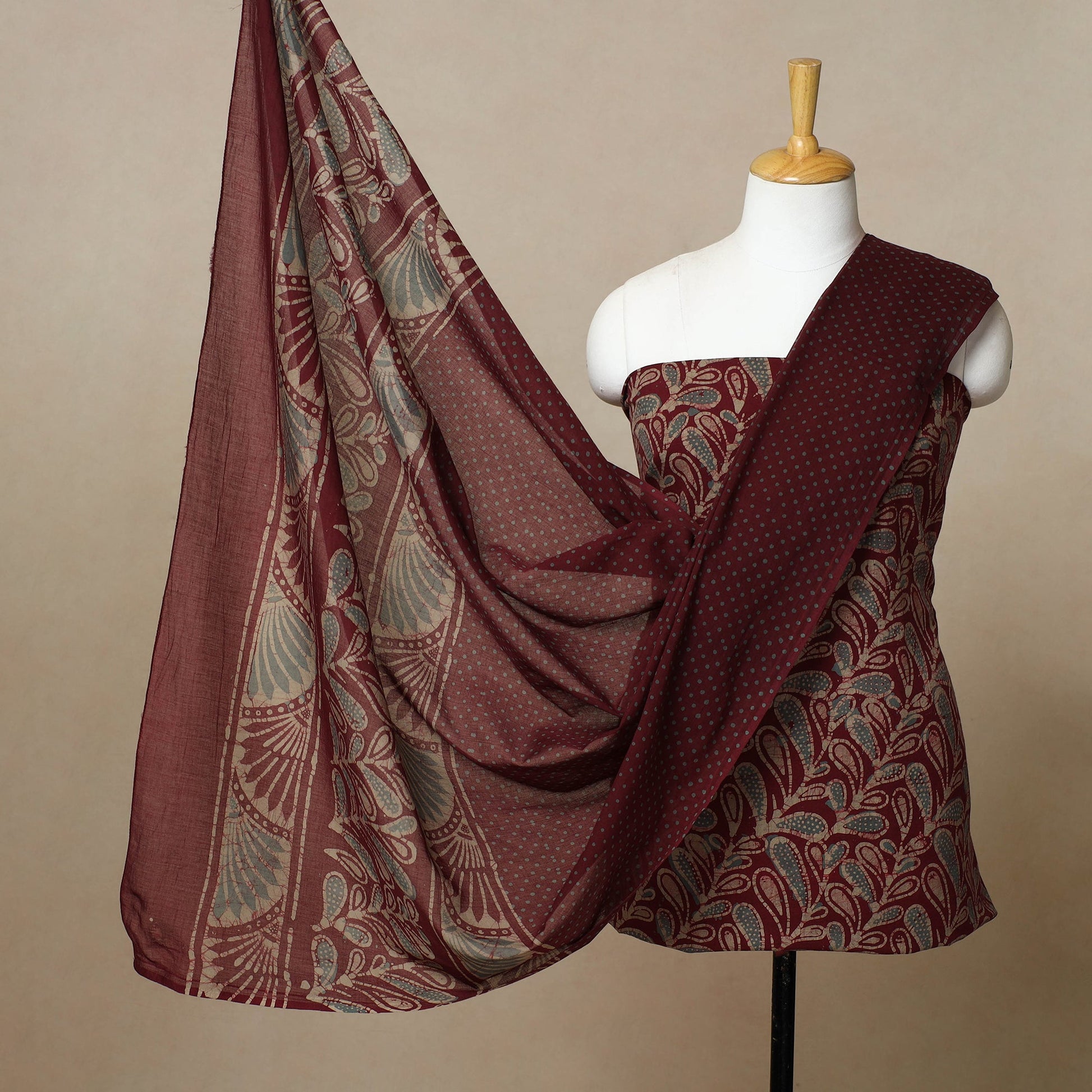 3pc Cotton Kutch Batik Print Dress Material 05