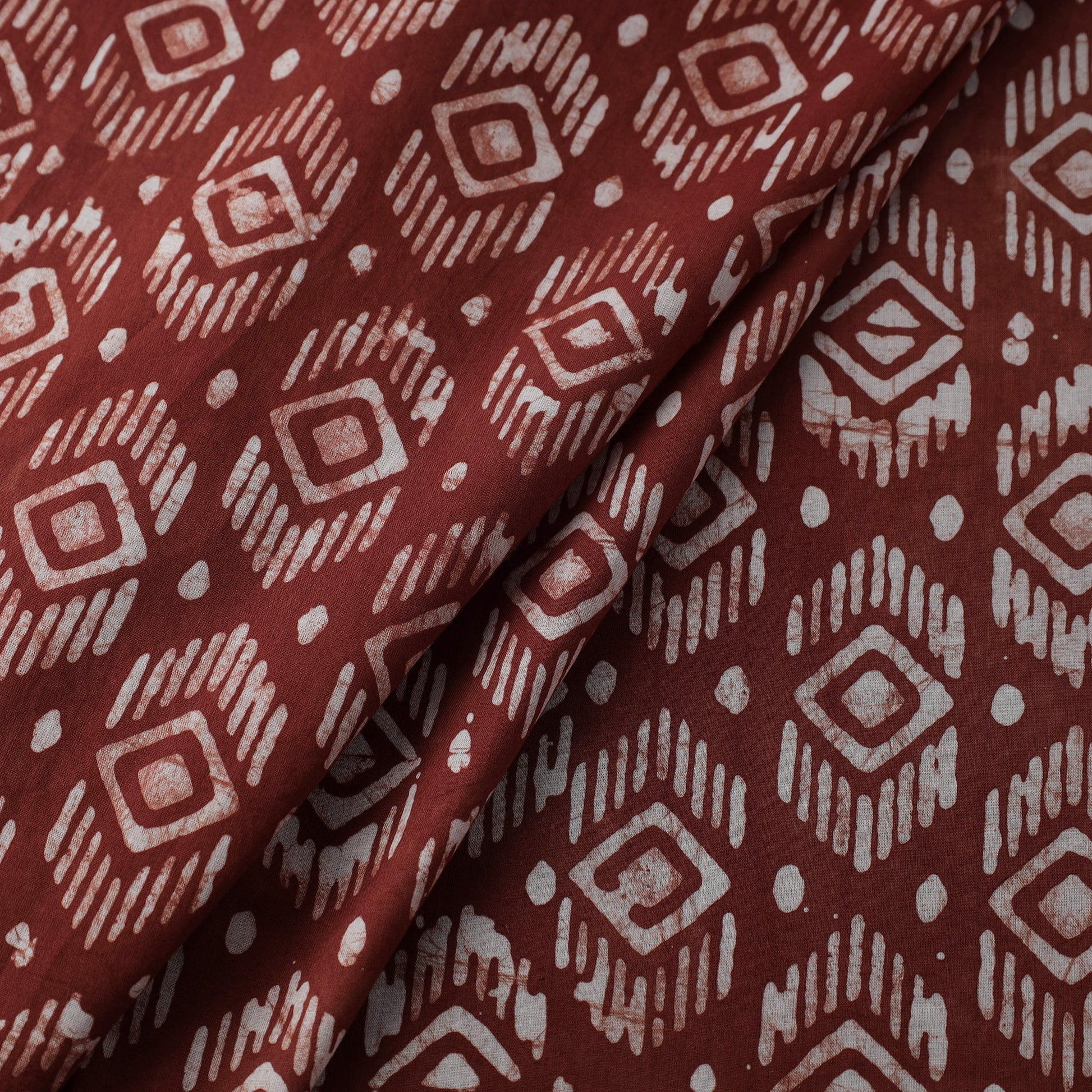 Brown - Hand Printed Cotton Batik Fabric 19