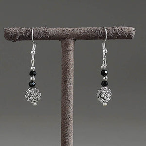 Vertical Flower - Handmade Metal & Beadwork Earrings 19