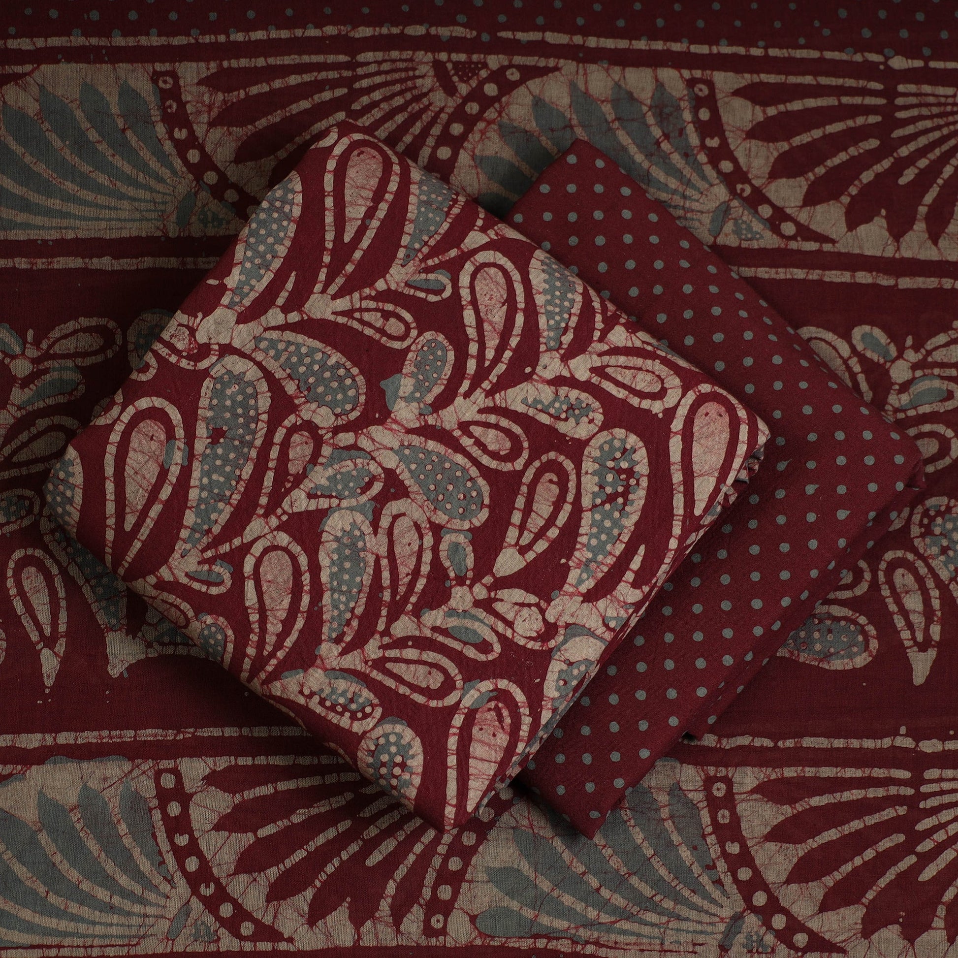 3pc Cotton Kutch Batik Print Dress Material 05