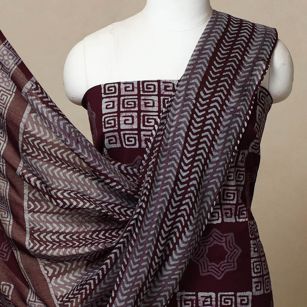 3pc Cotton Kutch Batik Print Dress Material 07