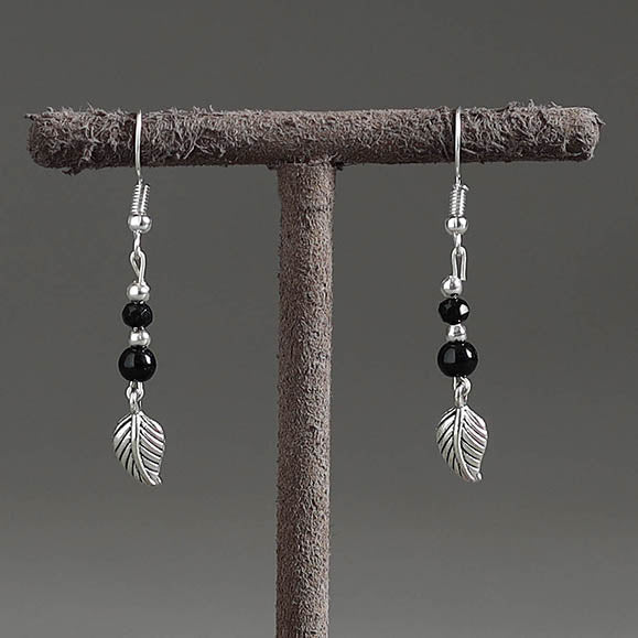 Leaf - Handmade Metal & Beadwork Earrings 21