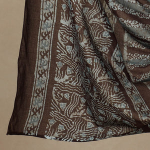 Brown - 3pc Cotton Kutch Batik Print Dress Material 10