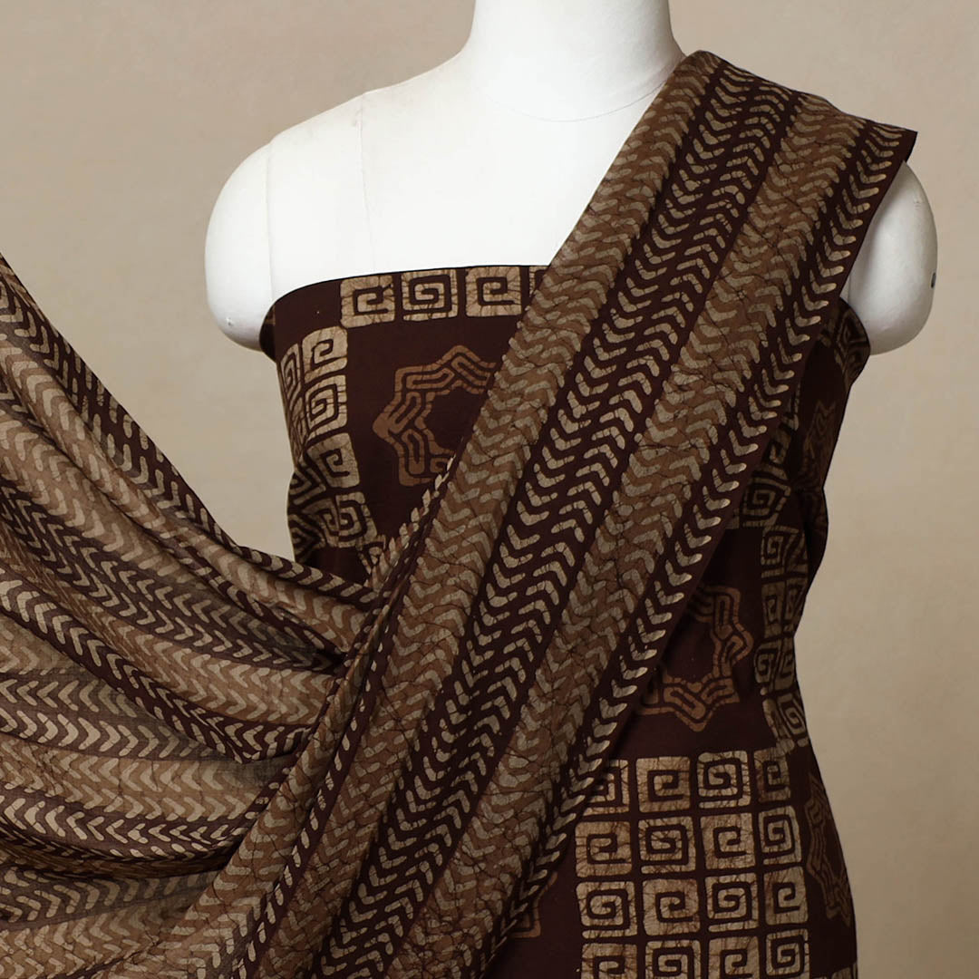 3pc Cotton Kutch Batik Print Dress Material 11