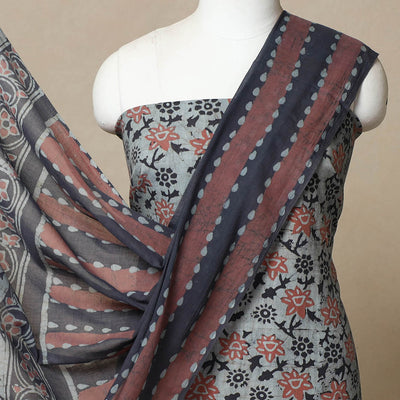 3pc Cotton Kutch Batik Print Dress Material 13