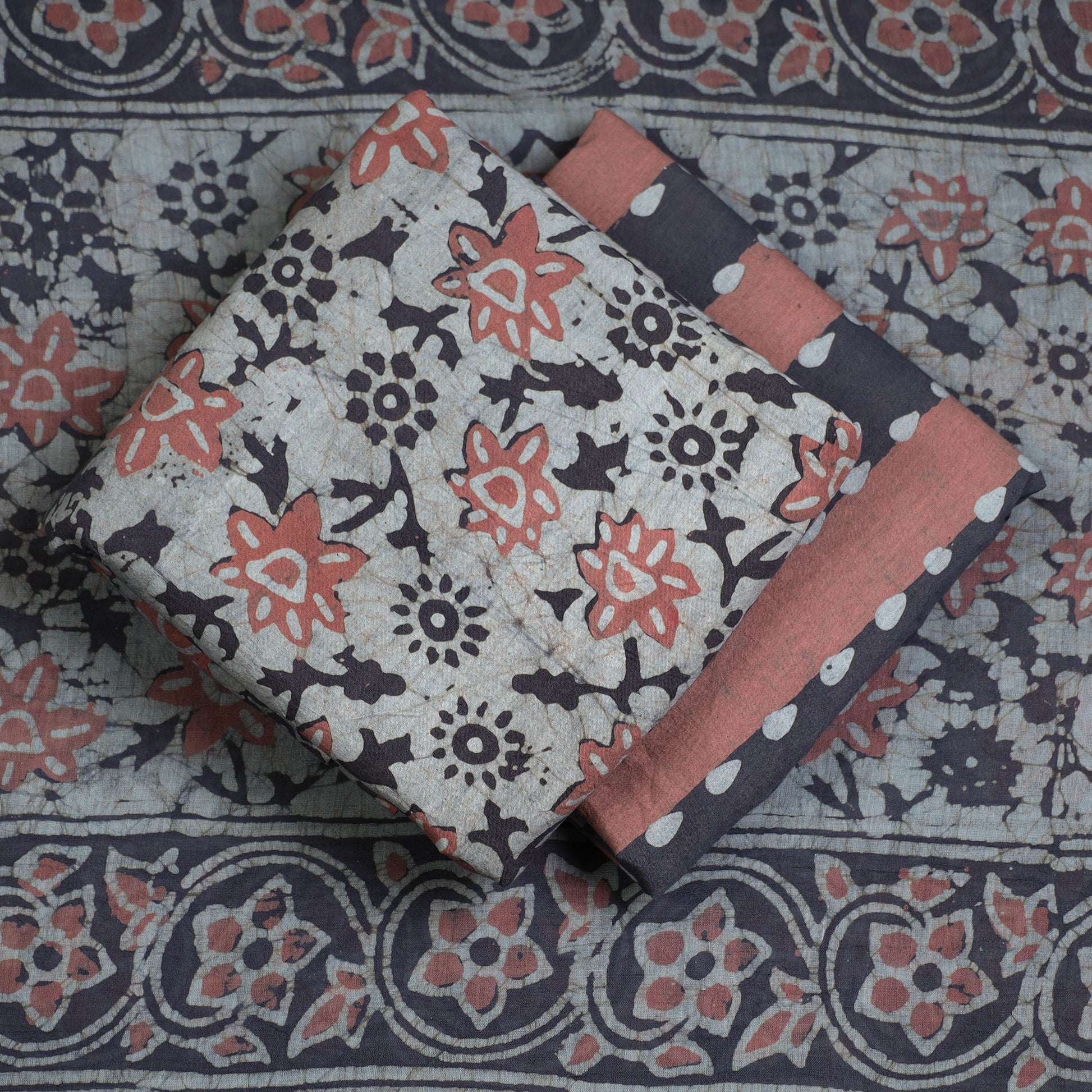 3pc Cotton Kutch Batik Print Dress Material 13