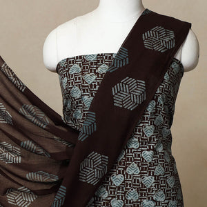 3pc Cotton Kutch Batik Print Dress Material 15