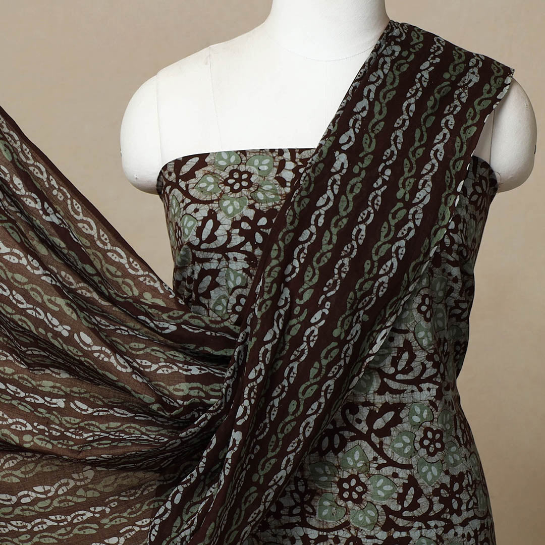 3pc Cotton Kutch Batik Print Dress Material 18